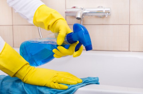 Commercial office cleaning team maintaining Shoreditch meeting room